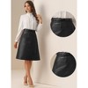 INSPIRE CHIC Women's Faux Leather Belt Vintage Pencil A-Line High Waist Skirts - 2 of 4