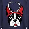 Boys' - Instant Message - Christmas Puppy With Reindeer Antlers Long Sleeve Graphic T-Shirt - 2 of 4