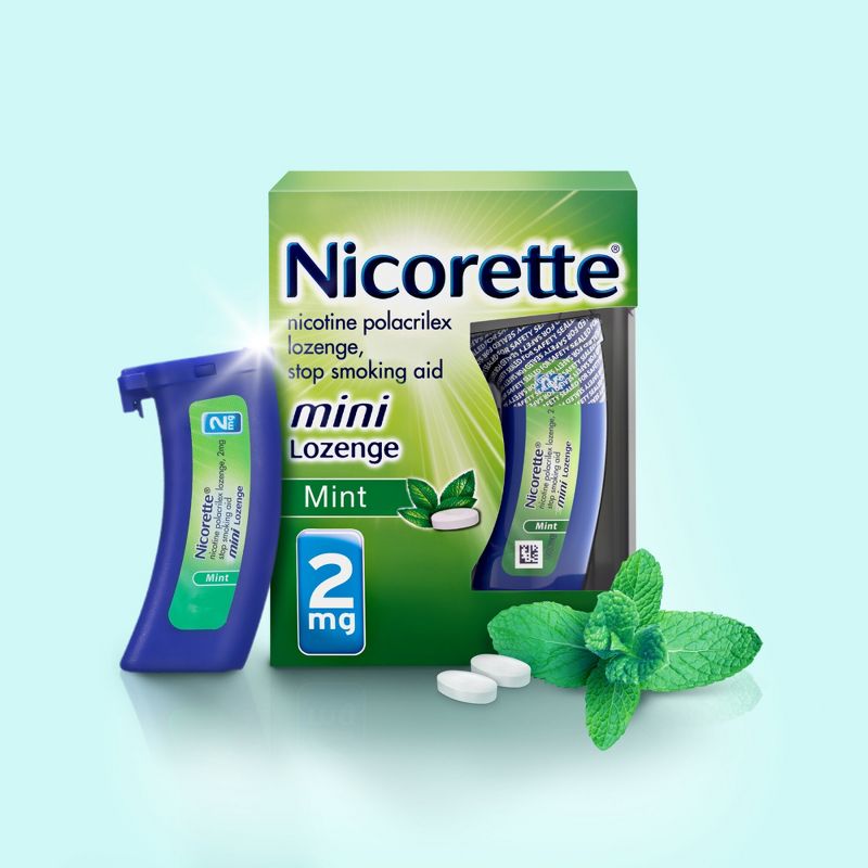 Nicorette 2mg Mini Lozenge Stop Smoking Aid - Mint, 2 of 11