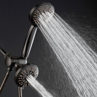 Oil Rubbed Bronze Dual Shower Head with Handheld and Pulse Mist