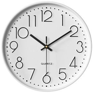 REGALWOVEN Plastic Classic Simple Battery Powered Silent Wall Clock 12 x 12 x 1.8 Inches - 1 of 4