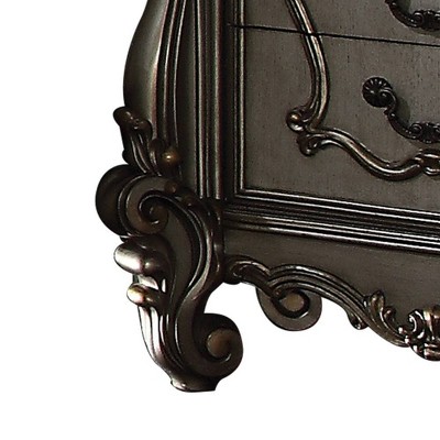 Antique Platinum 2-Drawer Nightstand with Scrolled Legs
