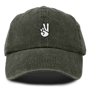 Dalix Peace Sign Embroidered V Cotton Dad Hat Baseball Cap Adjustable Mens - 1 of 4