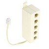 Beige Plastic RJ11 6P4C Male tp 5 Ports Female Telephone Connectors - 4 of 4
