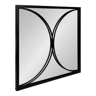 28" x 28" Olea Square Framed Decorative Wall Mirror Black - Kate & Laurel All Things Decor