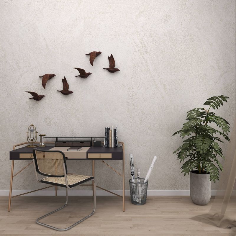 Bird Metallic 3D Sculpted Wall Decor Set of 3 Brown - Olivia & May, 5 of 19