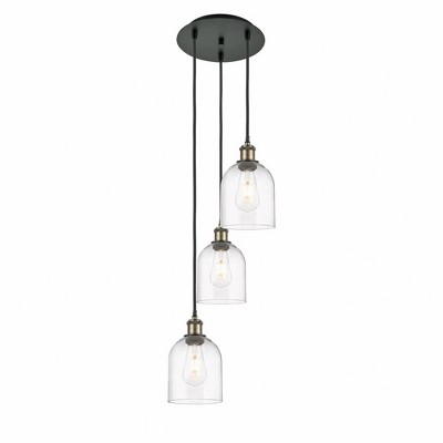 Bella - 3 Light Cord Hung Multi Pendant In Industrial Style-29.25 Inches Tall and 12 Inches Wide
