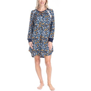 Ocean Pacific Women's Waffle Knit Long Sleeve Sleepshirt - 1 of 4