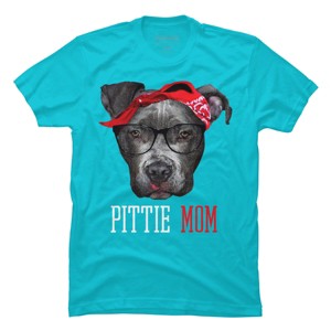Men's Design By Humans Mother's Day Pittie Mom Pitbull Dog Lovers By dandingroz T-Shirt - 1 of 2