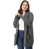 Agnes Orinda Women's Plus Size Lightweight Knit Open Front Long Sleeve Cardigans - 3 of 4