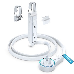 Maximm 360° Rotating Flat Plug Extension Cord with a Removable Hook (16 Gauge), UL Certified - 1 of 4