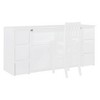 Full/Twin Size Wooden Murphy Bed Wall Bed with Drawers, Cabinets, USB Ports, and Stool 4S -ModernLuxe - 4 of 4
