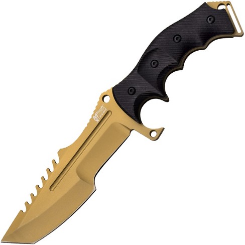 Mtech Usa Xtreme Tactical Full Tang Tanto Fixed Blade Knife, Gold