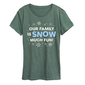 Women's - Instant Message - Family Snow Much Fun Short Sleeve Graphic T-Shirt - 1 of 4