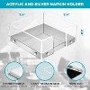 Enlea Modern Napkin Holder for Kitchen, Sitting Napkin Holder for Tables, Clear Acrylic and Steel Base Kitchen & Dining Room Décor - 3 of 4