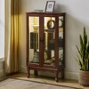 Okak Curio Cabinet with 2 Tempered Glass Doors, Diapaly Cabinet with 3 Adjustable Shelves and Mirrored Back Panel, Cabinet for Living Room - 3 of 4