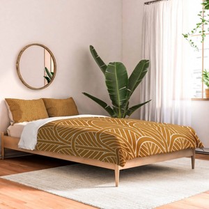 Deny Designs 3pc Full/Queen Jessica Molina Golden Rattan Fan Pattern Comforter and Pillow Sham Set Cream: Non-Woven, Machine Washable, All Ages - 1 of 4