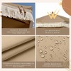 LAGarden 7 Ft Fringe Umbrella Replacement Canopy Top Cover Boho Outdoor Deck,Khaki with Tassels,BH7W-10P - 3 of 4