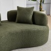 Kumasinova 66.93"Curved Loveseat Sponge Sofa,Boneless Couch with Teddy Velvet Fabric,No-Assembly Compact Sofa for Small Spaces,Apartments - 4 of 4
