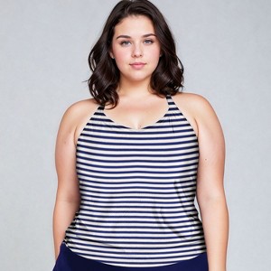 Calypsa Women's Plus Size Halter Maya Swim Top With Built In Bra - 1 of 4
