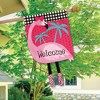 Fancy Flamingo Summer Burlap House Flag Welcome 28" x 40" Briarwood Lane - 4 of 4