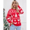Coolmee Women's Ugly Christmas Sweater Casual Knitted Pullover Sweaters Long Sleeve Crew Neck Jumper Tops - 3 of 4