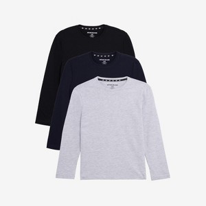 X RAY 3 Pack Kids And Boys 100% Cotton Long Sleeve Crewneck T-Shirts - 1 of 4