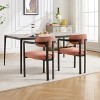 Sapphtopaz Dining Chairs Set of 2 Modern Boucle Upholstered Kitchen Dining Chairs with Black Metal Legs Living Room Chairs for Kitchen, Bedroom - 2 of 4