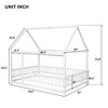 CAVINAS Twin Size Wood Montessori Bed with Guardrails and House Roof Frame,Modern House-Shaped Floor Bed Frame,Toddler Bed for Bedroom - 3 of 4