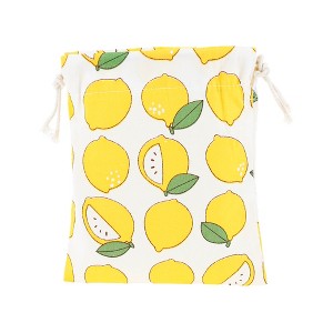 Unique Bargains Women Durable Drawstring Lemon Cosmetic Bag Yellow 1 Pc - 1 of 3