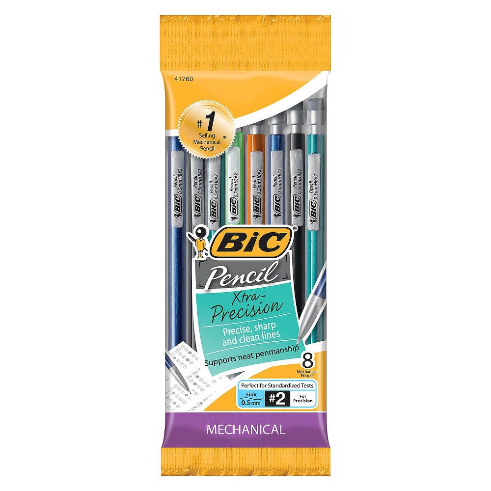 Photos - Pen BIC #2 Xtra Precision Mechanical Pencils, 0.5mm, 8ct - Multicolor 