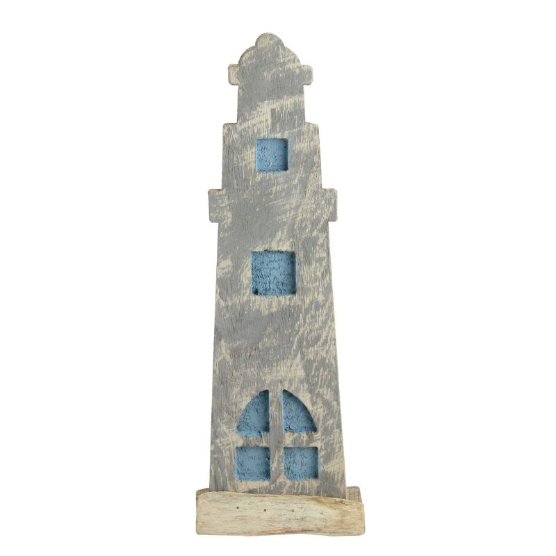 Northlight 15" Natural Distressed Wood Cape Cod Inspired Nautical Beacon, 1 of 4