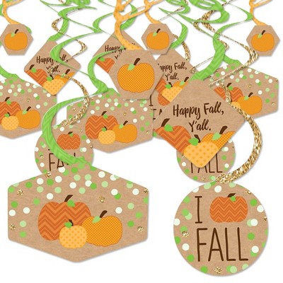 Big Dot of Happiness Pumpkin Patch - Fall, Halloween or Thanksgiving Party Hanging Decor - Party Decoration Swirls - Set of 40