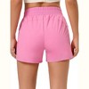 Womens High Waisted Running Shorts for Women 2.5" - Mesh Liner V Waistband Side Slit Sport Athletic Workout Shorts with Zipper Pocket - Pink,XL - 2 of 4