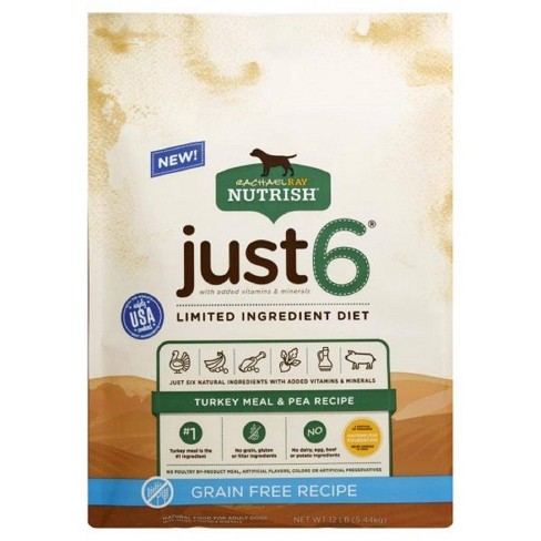 Rachael Ray Nutrish Just 6 Limited Ingredient Diet Grain Free Turkey Meal Pea Recipe Adult Dry Dog Food Target