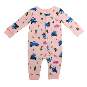 Little Blue Truck One Piece Baby Zippered Coverall Pajamas - 1 of 1