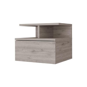 FM Furniture,Augusta Floating Nightstand with 2-Tier Shelf and 1-Drawer - 1 of 4