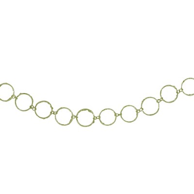 Allstate Floral 5' x 1.75" Lime Green Glittered Round Ring Chain Artificial Christmas Garland - Unlit