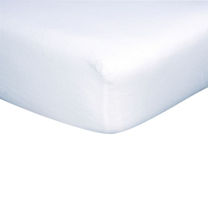Trend Lab White Flannel Fitted Crib Sheet, 1 of 5