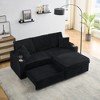 80'' L-Shaped Sectional Sofas with Foldable Hidden Chaise, Armrest Cup Holder, Footrest, and Storage Function - 4 of 4