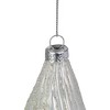 Northlight 5" White Swirled Glittered Teardrop Glass Christmas Ornament - 2 of 2
