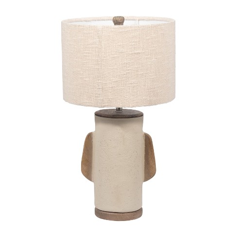 SAGEBROOK HOME 24" Ecomix Organic Table Lamp Ivory: Polyester Shade, Resin Body, UL Listed - image 1 of 4