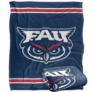 Florida Atlantic University Primary Logo Stripes Silky 50x60 Blanket, 1 Sided - 1 of 4