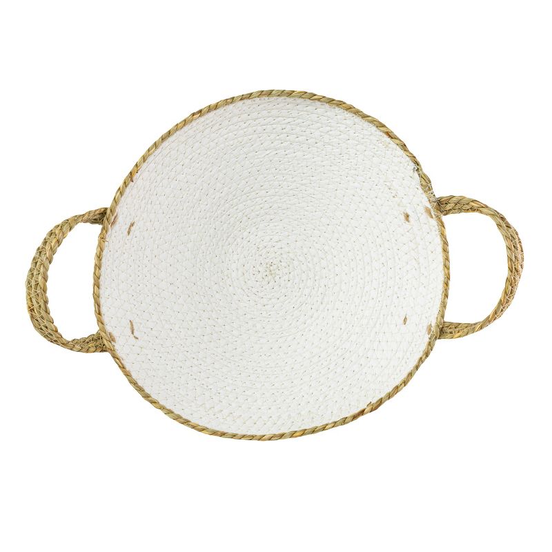 Handled Woven White Decorative Bowl Seagrass & Rope - Foreside Home & Garden, 4 of 9