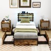 Infans Twin Size Bed Frame w/ Drawers LED Lights Outlets & USB Ports Smart APP Control - 4 of 4