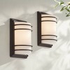 John Timberland Habitat Modern Outdoor Wall Light Fixtures Set of 2 Rubbed Bronze 11" Opal Glass for Post Exterior Barn Deck House Porch Yard Patio - 2 of 4