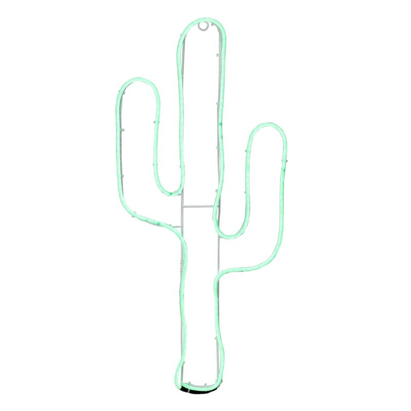 Northlight 24.5" Neon Style LED Lighted Green Cactus Window Silhouette Decoration, 2 of 4