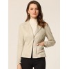 INSPIRE CHIC Women's Notched Collar Button Ruched Long Sleeve Faux Suede Blazer - 3 of 4