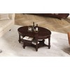 Okak Natural Farmhouse Coffee Table with Storage, 2-Tier Center Table Side Tables with Half Open Compartment for Living Room Bedroom - 3 of 4