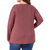Women's Plus Size Crew Neck Pleated Long Sleeve Casual Tunic Tops - Agnes Orinda - 4 of 4